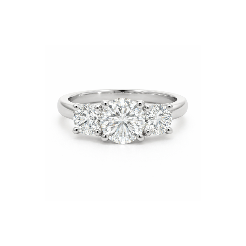 Platinum Tulip Trilogy Engagement Ring with three sparkling diamonds, crafted by Appleby Jewellers Dublin.