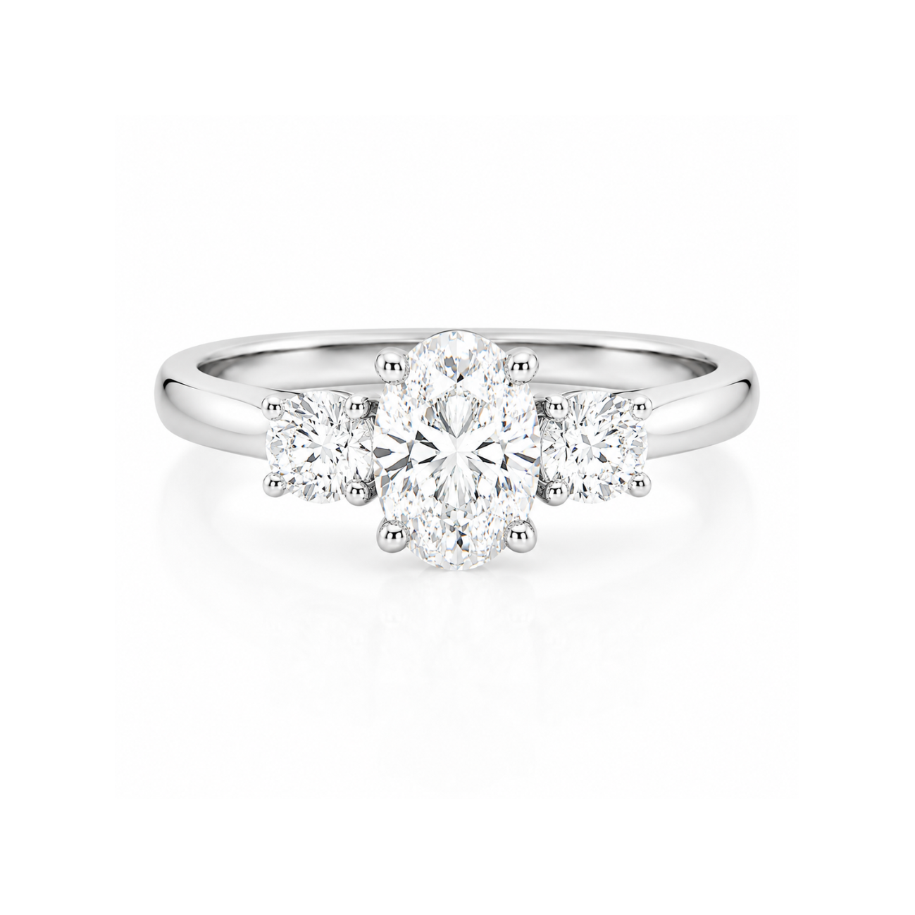 The "Tulip" with Oval Diamond (Platinum)