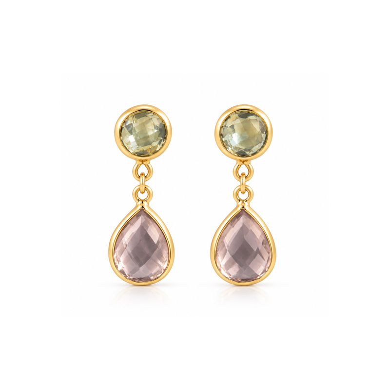 Watercolour Duo Drop Earrings by Appleby Jewellers Dublin featuring vibrant watercolor-style jewelry with dangling drop design.