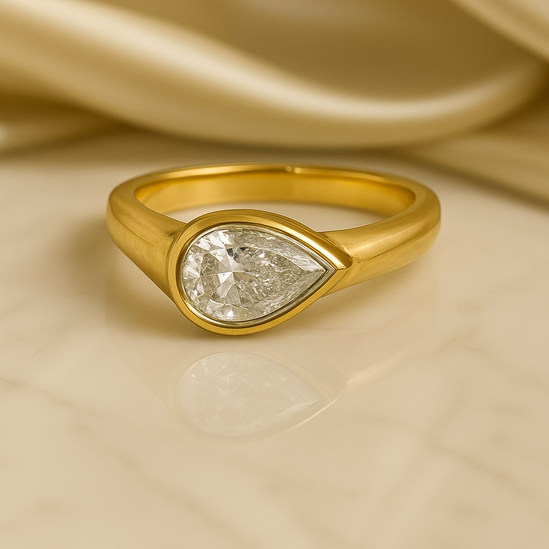 The Wave Diamond Bezel Ring