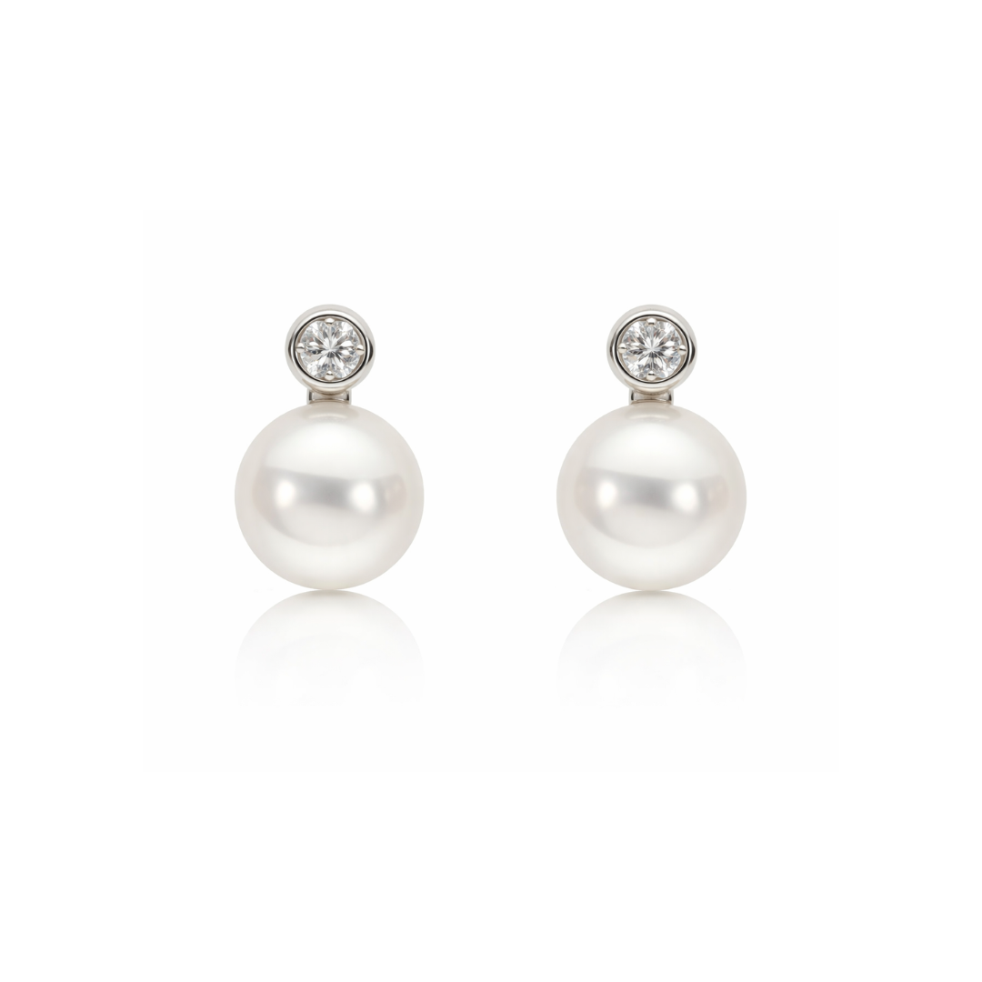 Elegant pearl and diamond earrings by Appleby Jewellers Dublin featuring sparkling stones and classic design.