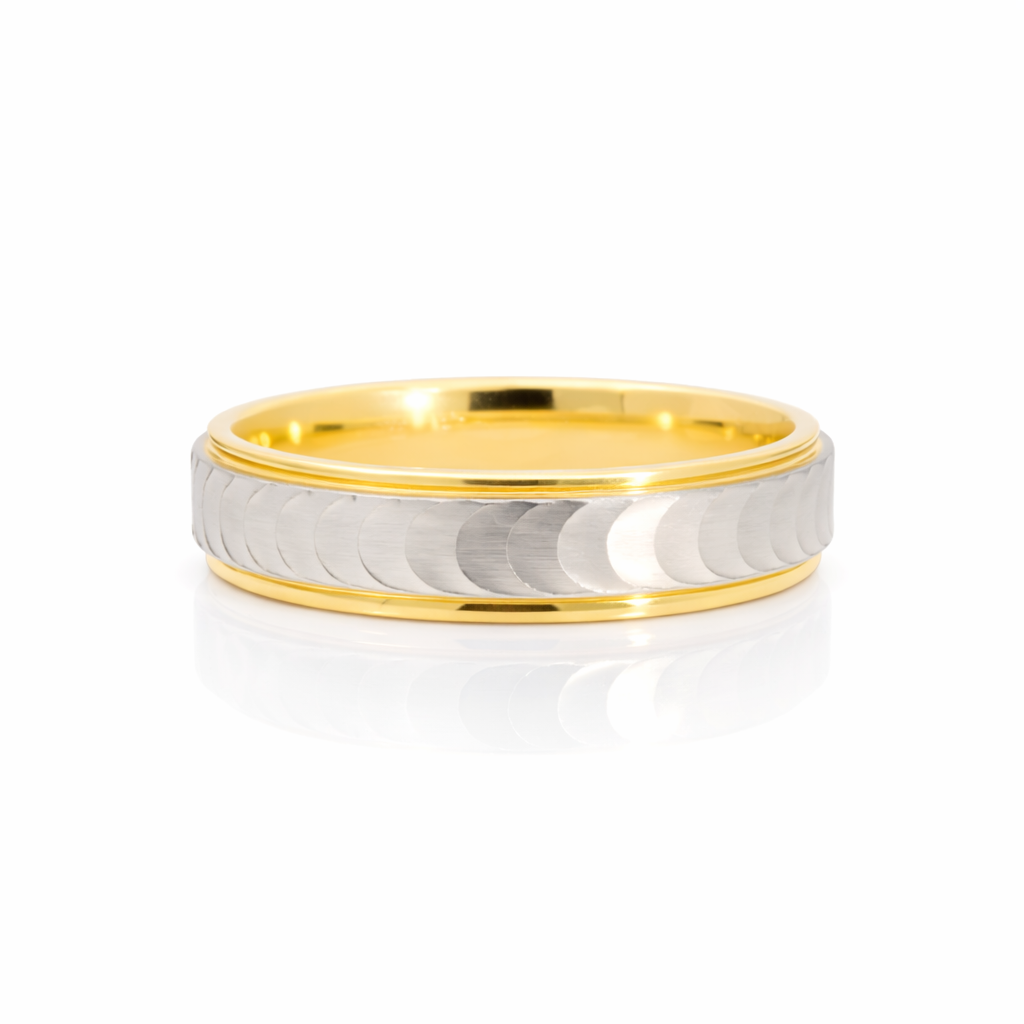 The Fishtail Etched Platinum Band - Appleby Jewellers Dublin