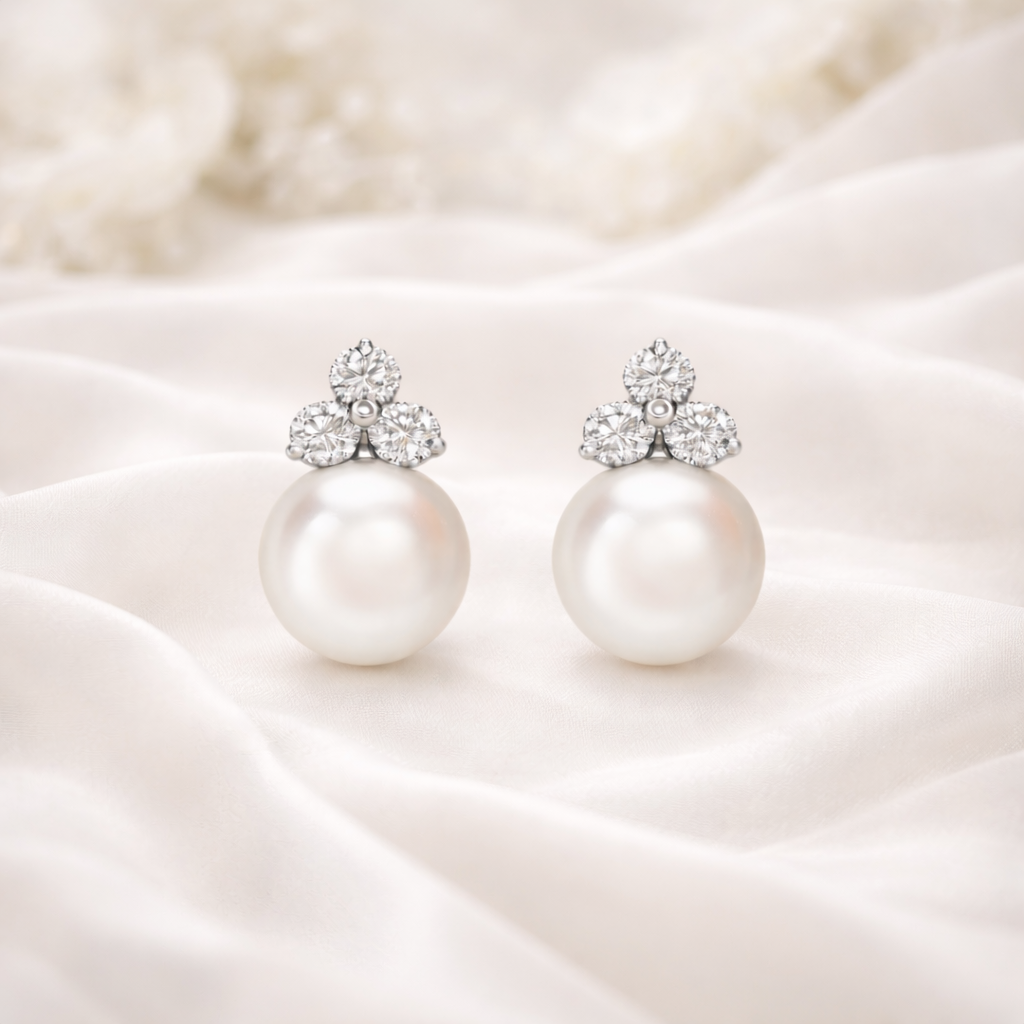 The Flora Akoya Pearl & Diamond Earrings - Appleby Jewellers Dublin