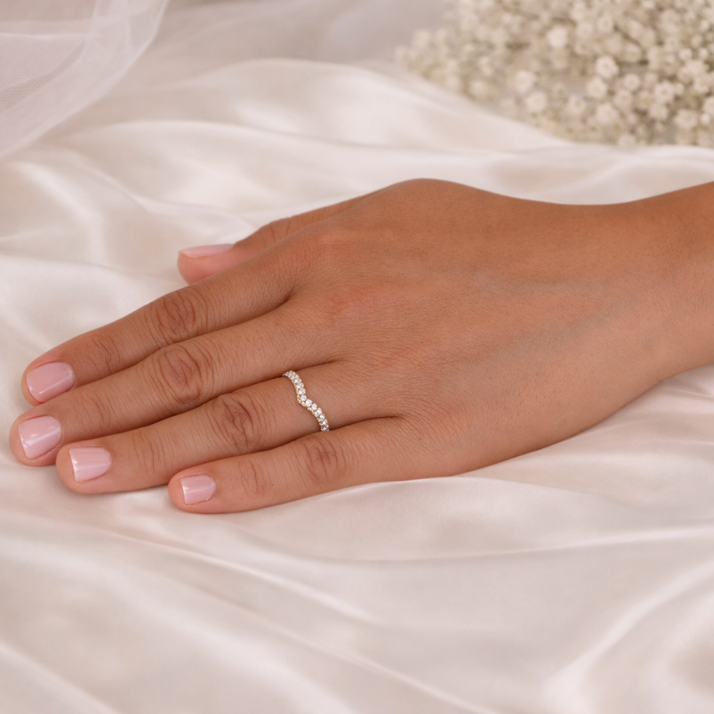 Elegant Juliette wedding ring by Appleby Jewellers Dublin, featuring a sleek design and polished finish.