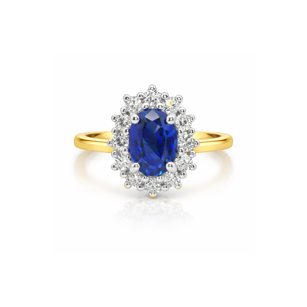 Elegant sapphire engagement ring by Appleby Jewellers Dublin featuring a 1.19ct blue sapphire gemstone and diamond accents.
