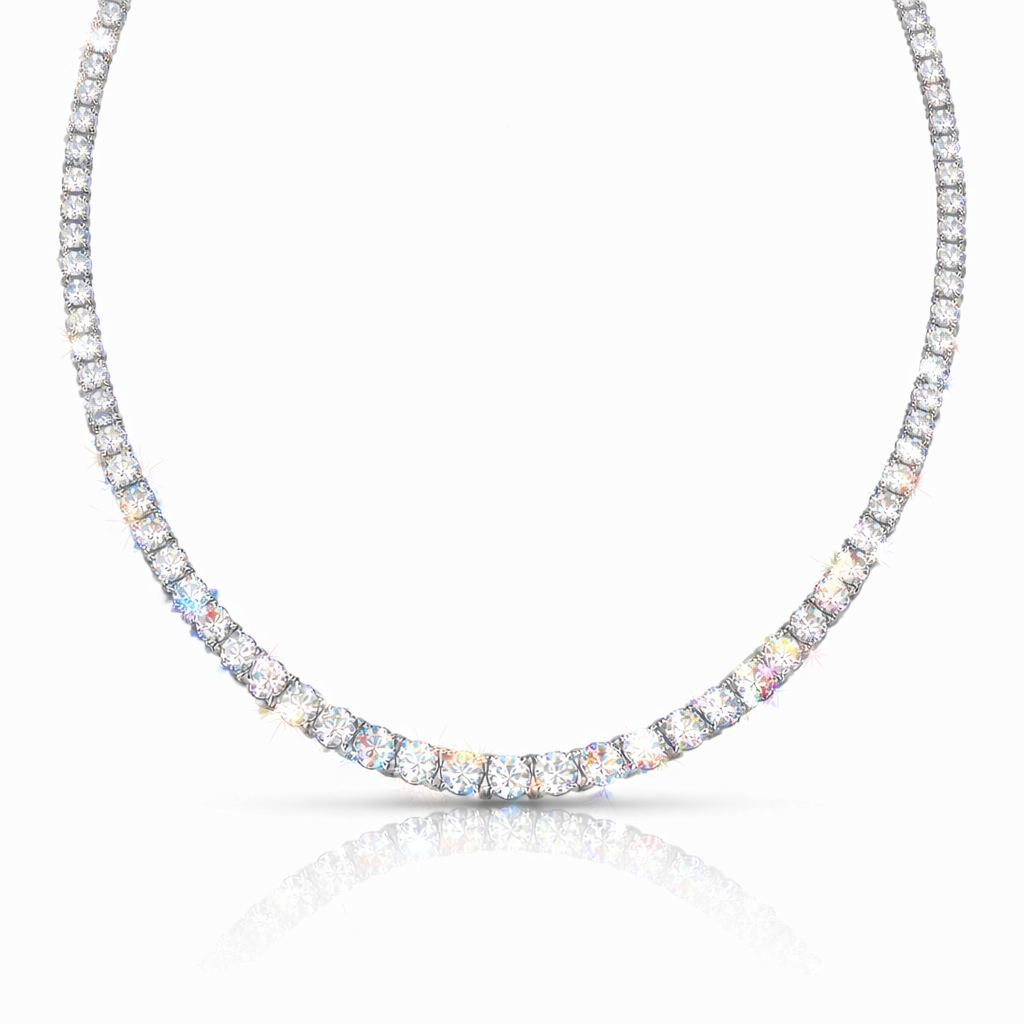 Elegant Rivière diamond collar necklace by Appleby Jewellers Dublin featuring a row of sparkling diamonds on a sleek chain.