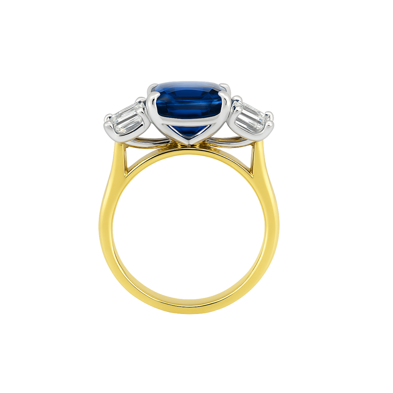 The Royal Blue Sapphire & Diamond Trilogy Ring