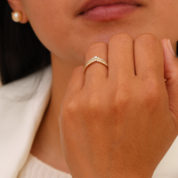 The Verona Diamond Chevron Wedding Band