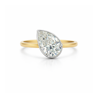 Tilted pear-shaped diamond bezel ring with 2.51ct from Appleby Jewellers Dublin, showcasing the elegant design and sparkling gemstone.