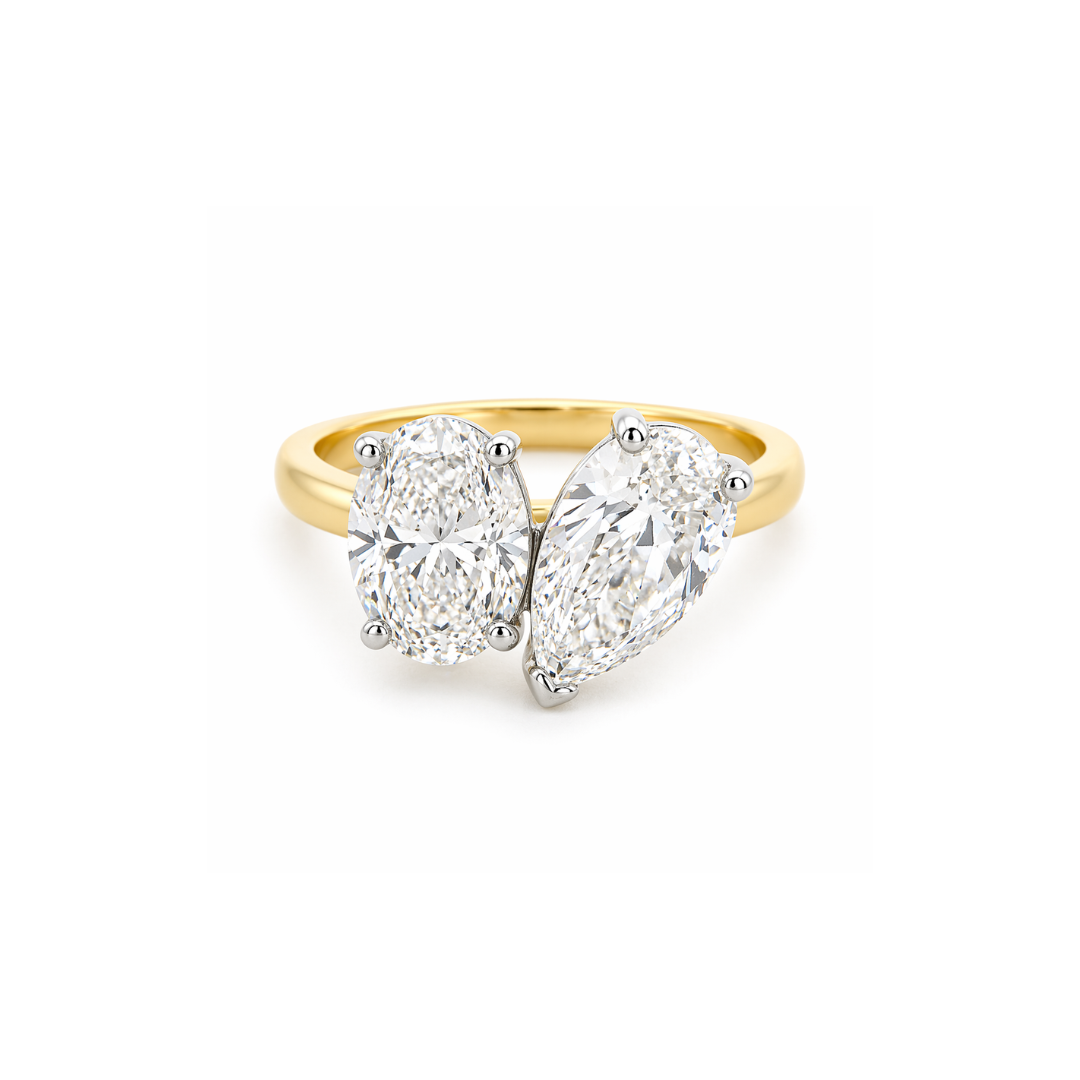 Toi Et Moi diamond engagement ring by Appleby Jewellers Dublin featuring a unique two-stone design and elegant band.
