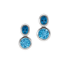 White Gold Blue Topaz Drop Earrings