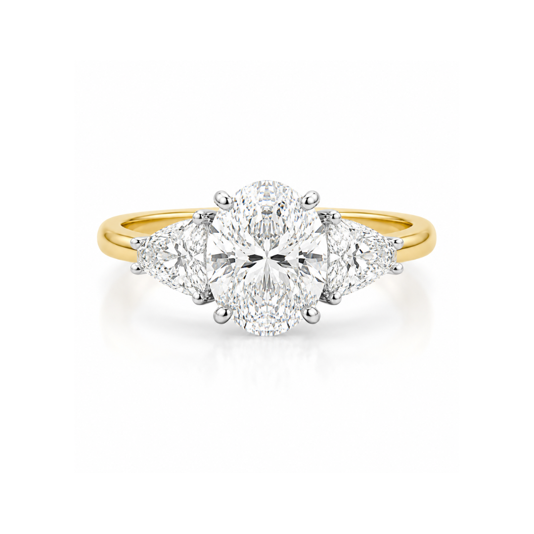Tranquility Opal And Trapeze Diamond Ring