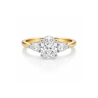 Diamond ring with pear-shaped side stones, 2.00ct total, elegant design by Appleby Jewellers Dublin.