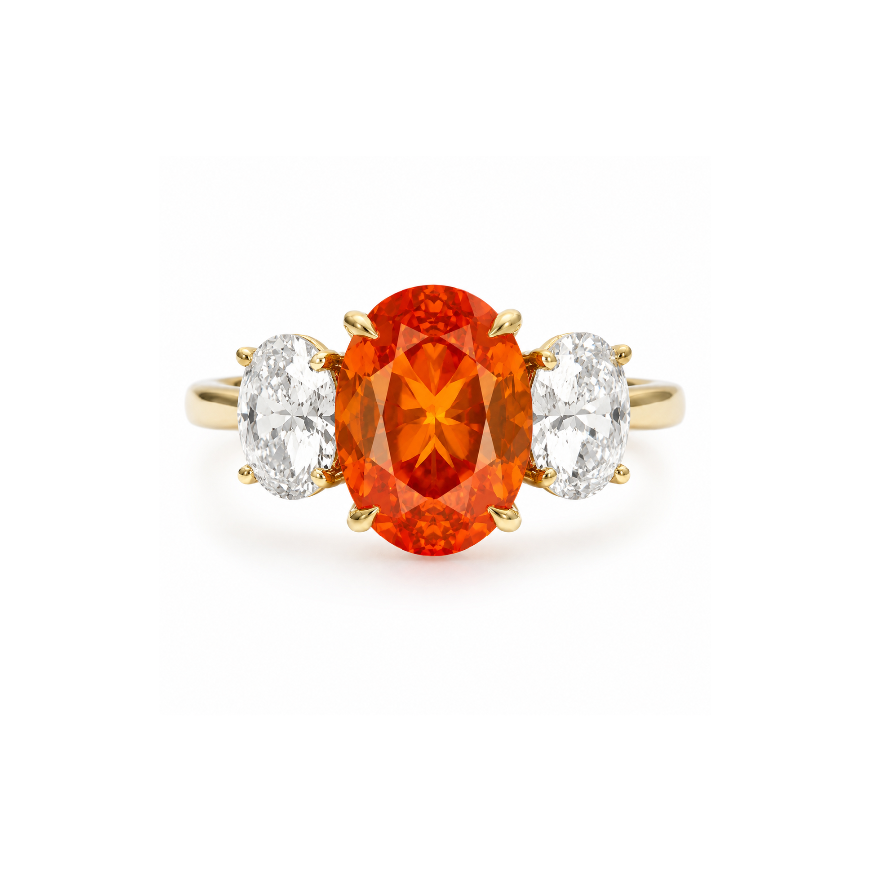 The Trinity Orange Sapphire Ring