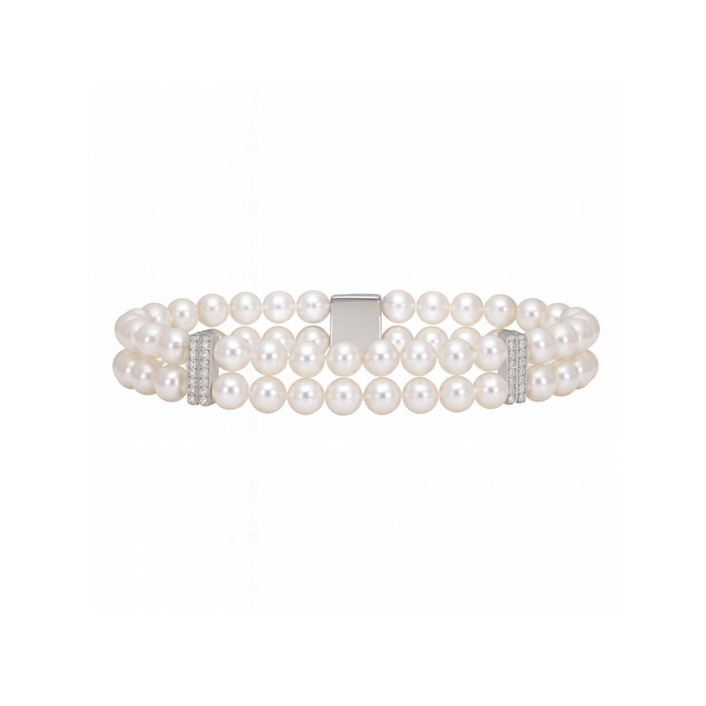 Double Row Diamond And Pearl Bracelet - Appleby Jewellers Dublin