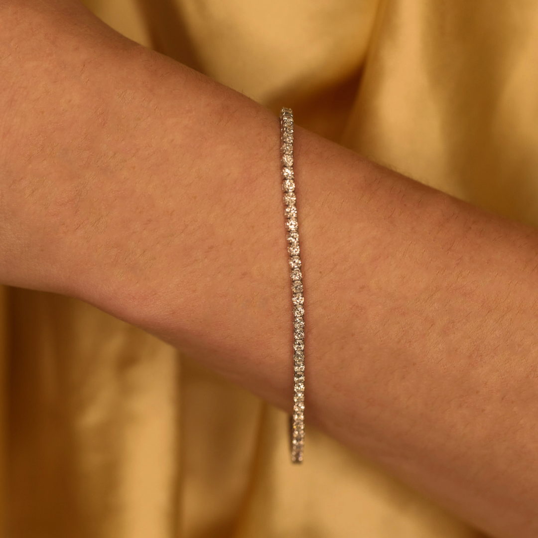 Dainty White Gold Diamond Tennis Bracelet