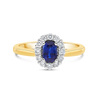 Sapphire and Diamond Halo Ring