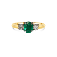 "Ensemble" Emerald & Diamond Ring