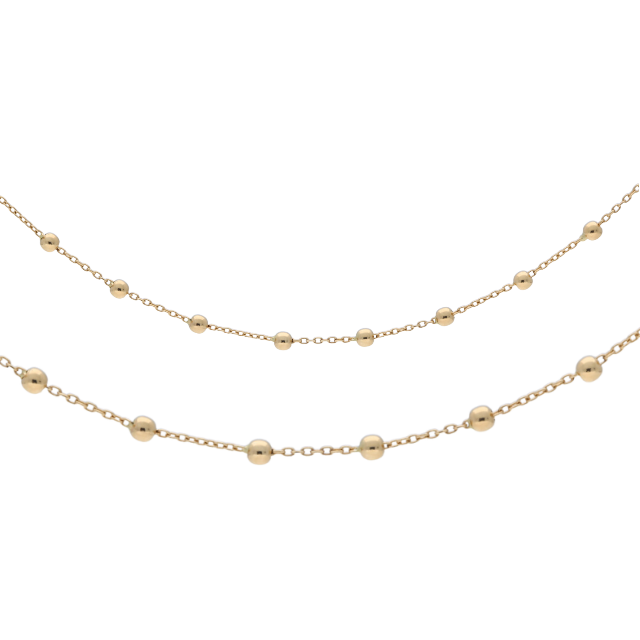 Gold Beaded Double Necklace