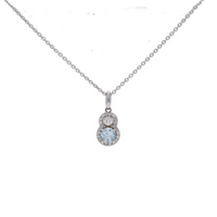 Blue Topaz & Diamond Pendant