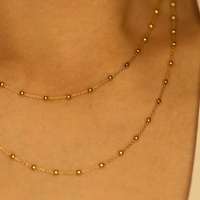 Gold Beaded Double Necklace