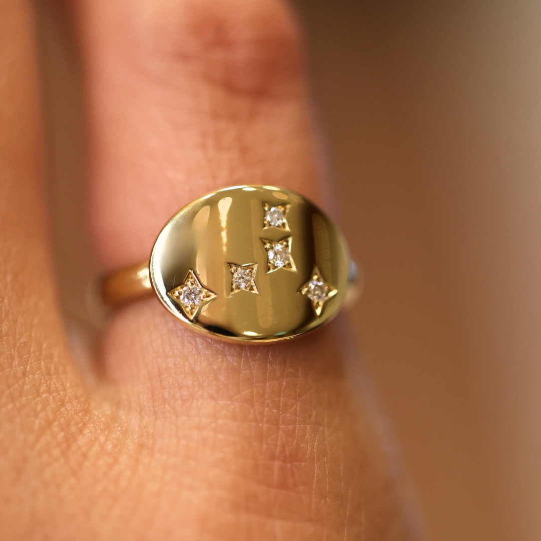 Cancer Constellation Pinky Ring