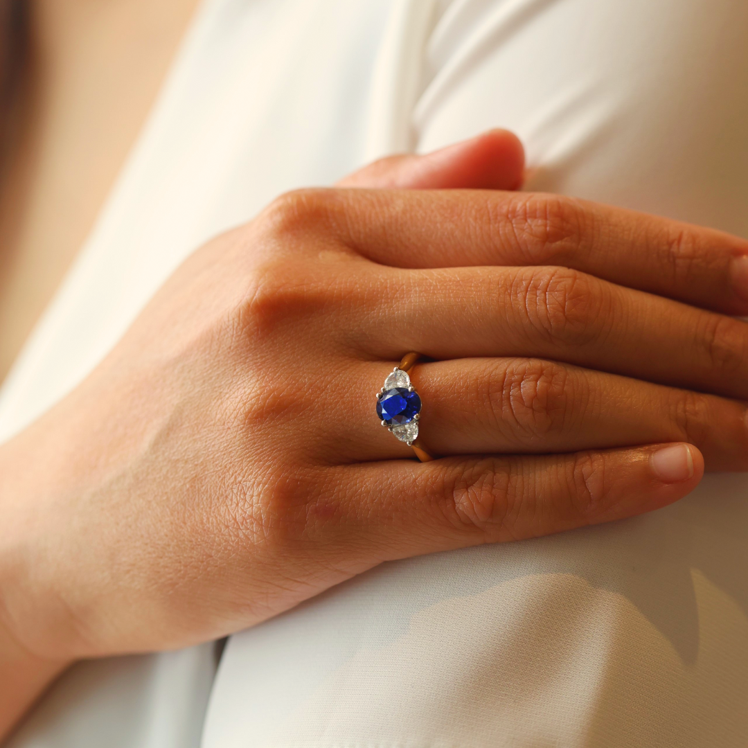 Tranquility with a Vivid Blue Sapphire