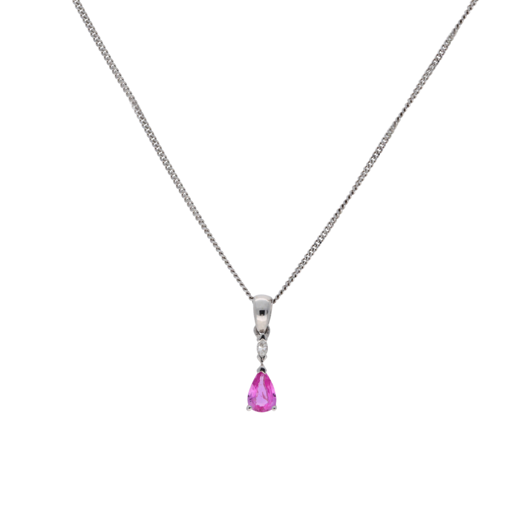 Pink Sapphire Diamond Pendant