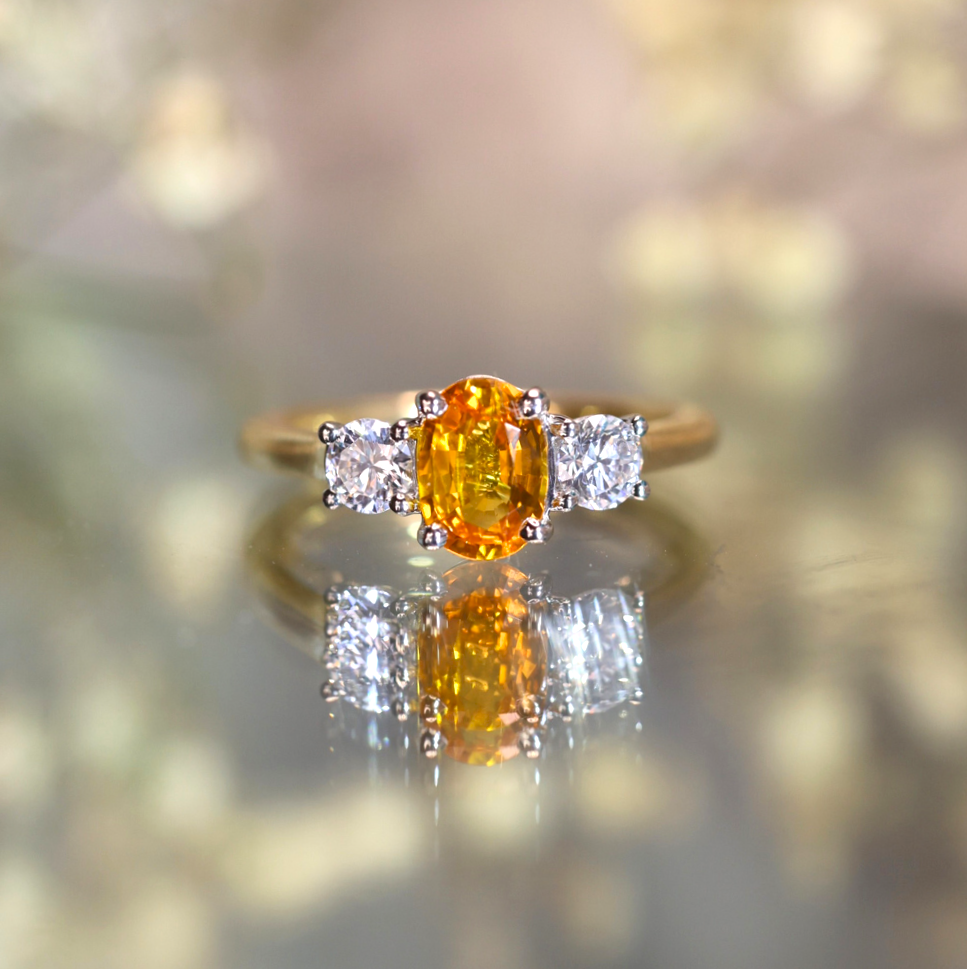 Tangerine Sapphire Ring