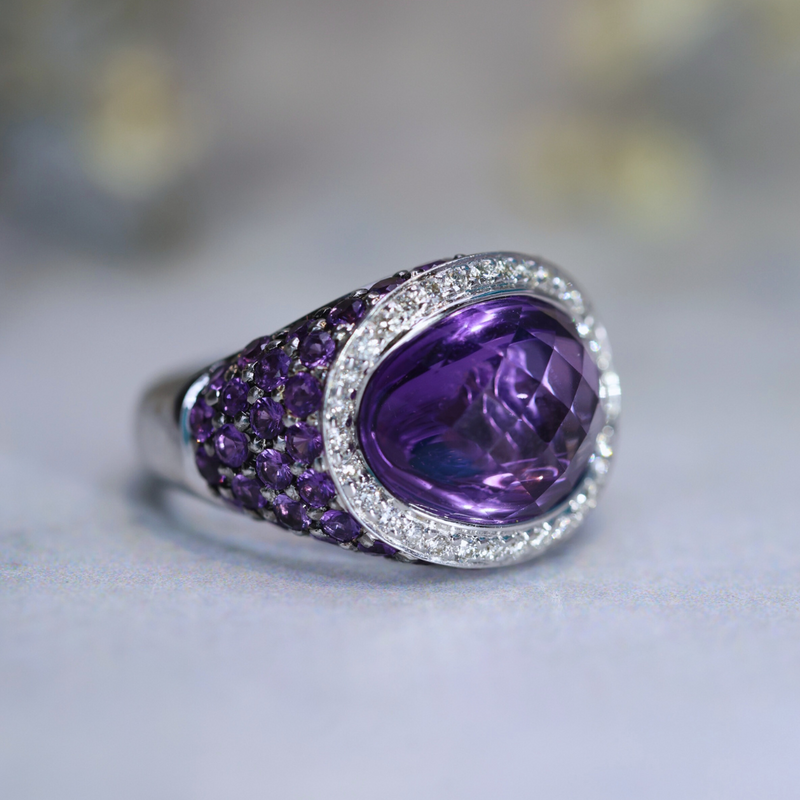 Amethyst & Diamond Dress Ring