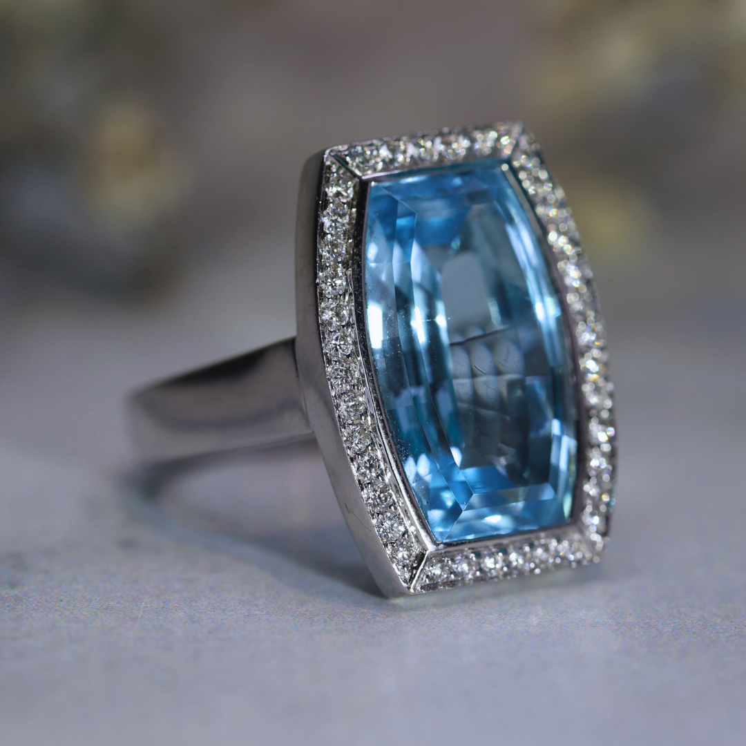 Intense Blue Topaz Dress Ring