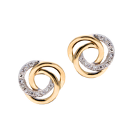 Diamond Set Spiral Earrings