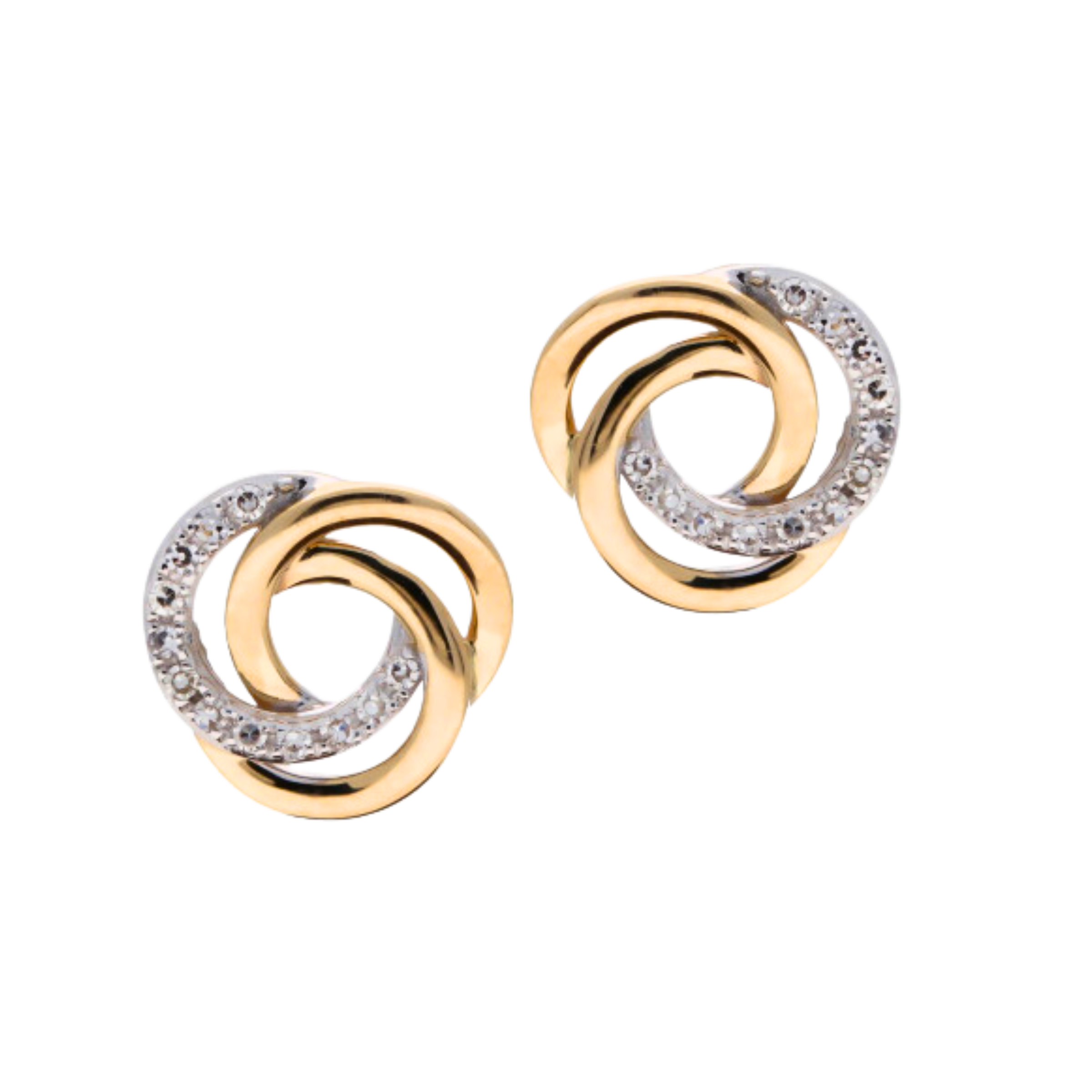 Diamond Set Spiral Earrings