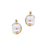 Pearl & Diamond Halo Earrings