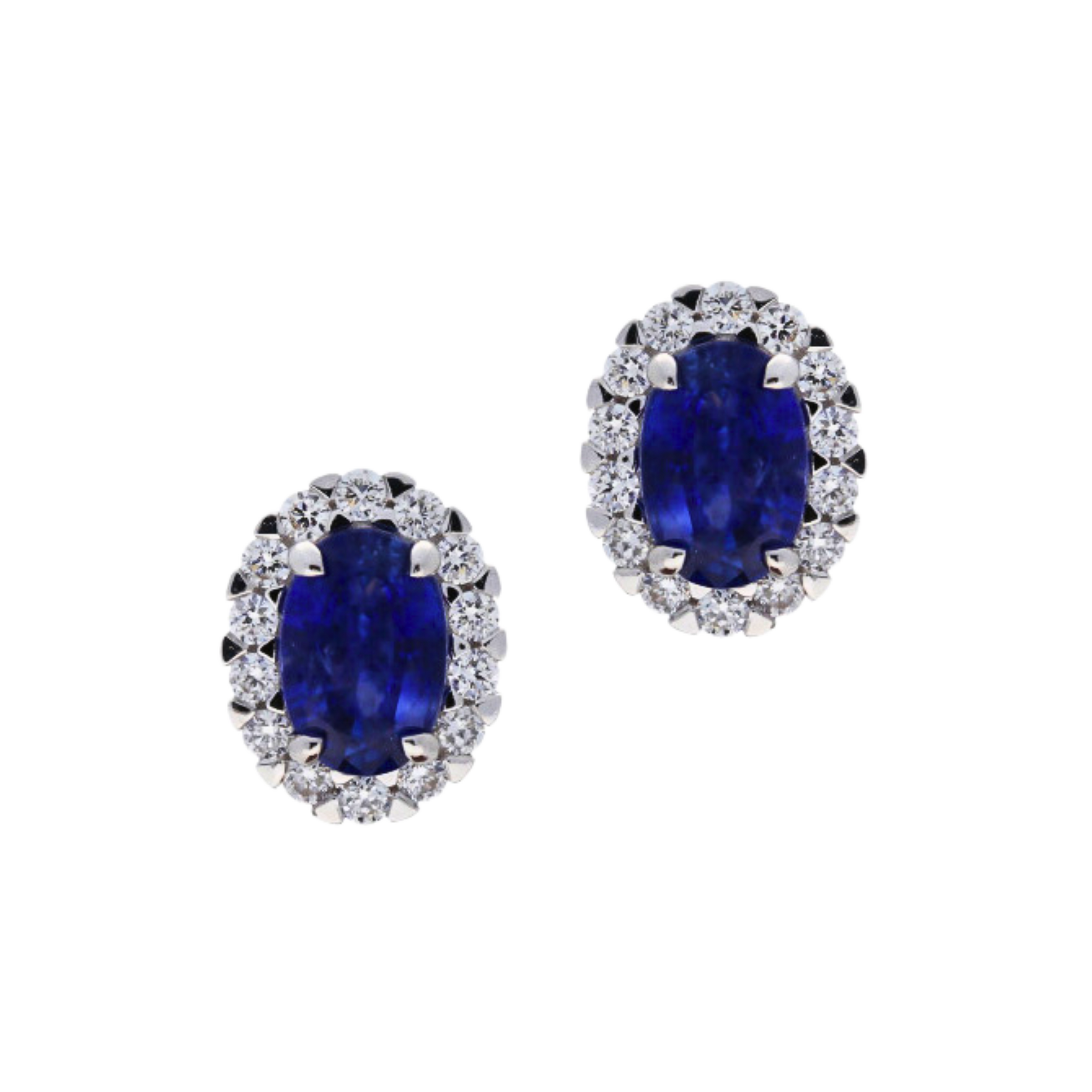 Sapphire & Diamond Halo Studs