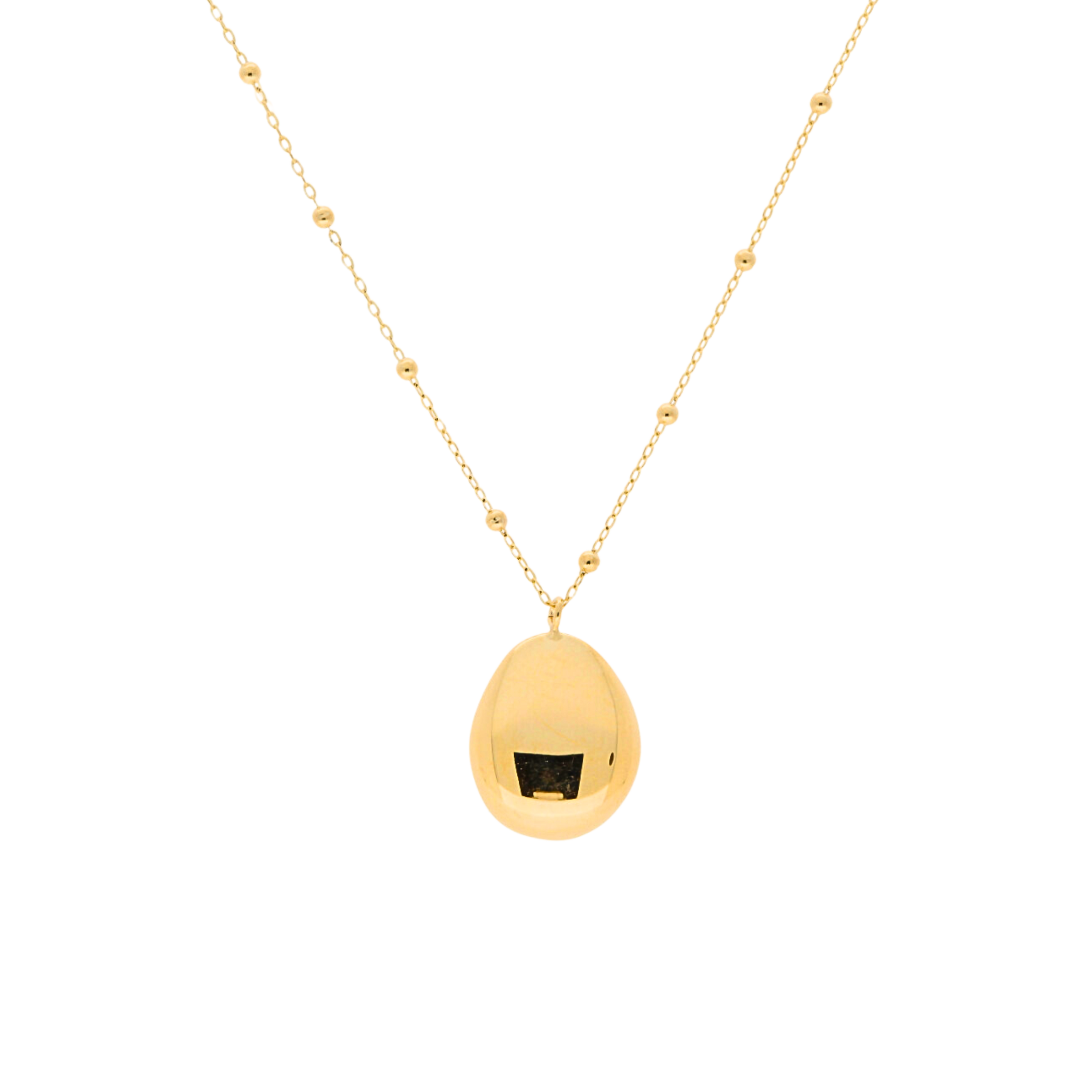 Gold Oval Pebble Necklace