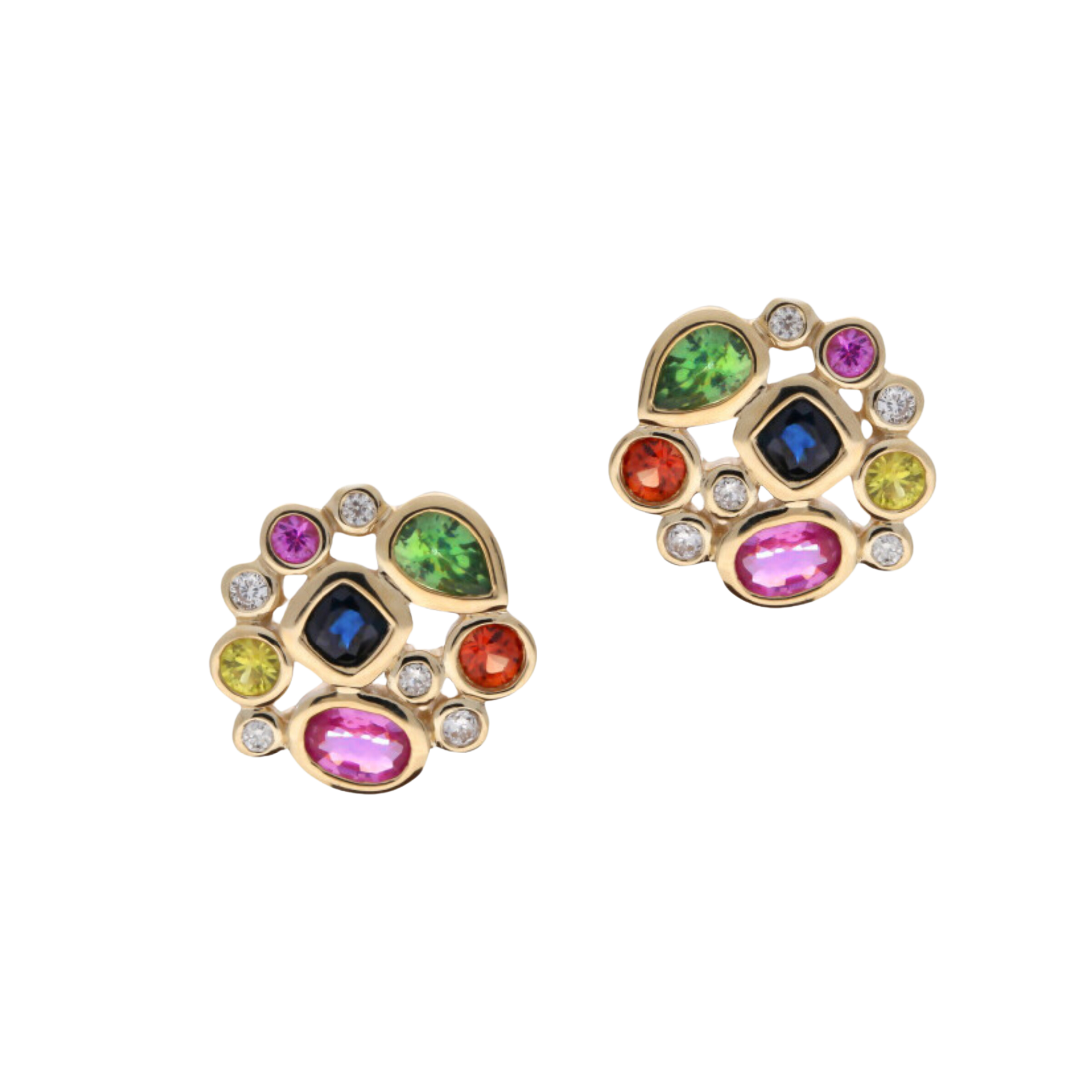 Multi-Coloured Sapphire Earrings