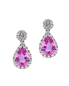 Pink Sapphire & Diamond Drop Earrings