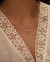 Princess Cut Diamond Halo Pendant with Diamond Chain