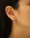 Pink Sapphire & Diamond Drop Earrings