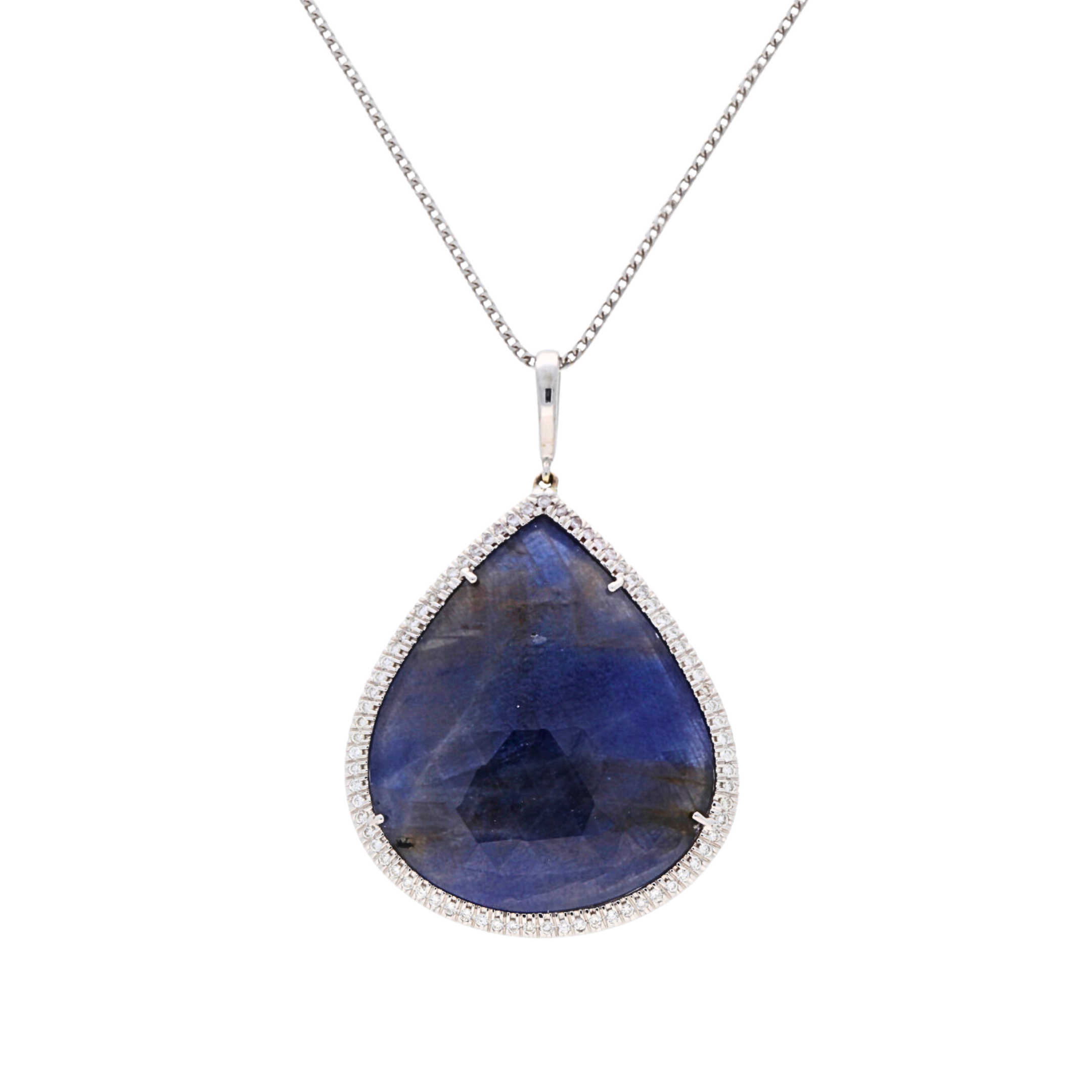 Sapphire Pear Drop Pendant