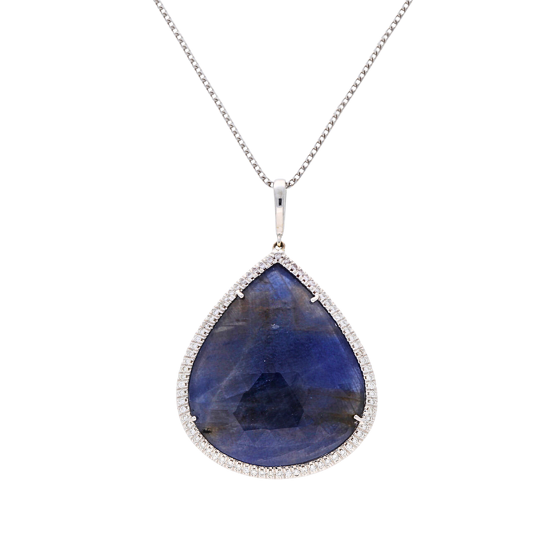 Sapphire Pear Drop Pendant