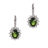 Green Sapphire and Diamond Earrings