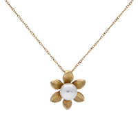 Pearl and Gold Floral Pendant