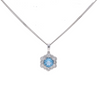 Blue Topaz & Diamond Flower Pendant