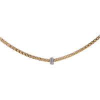 Gold & Diamond Barrel Necklace