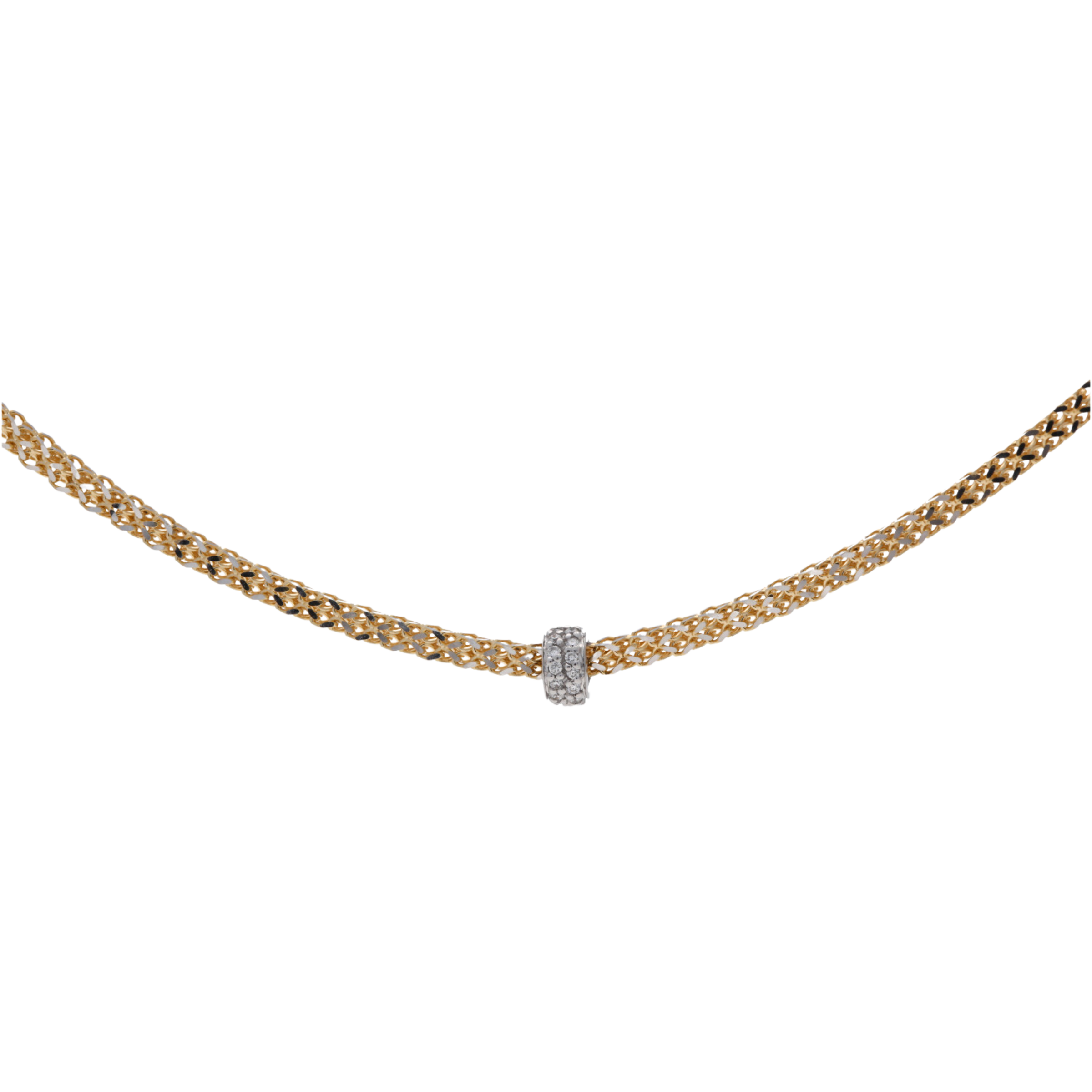 Gold & Diamond Barrel Necklace