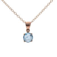 Blue Topaz & Rose Gold Pendant