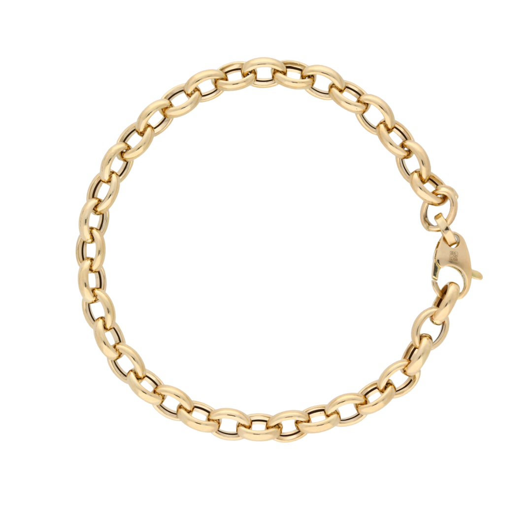 18ct Gold Oval Belcher Bracelet