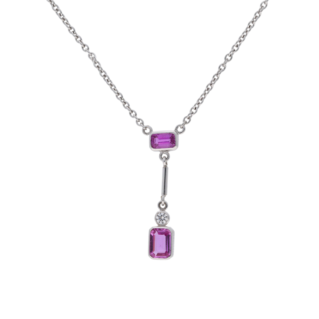 Pink Sapphire Double Pendant